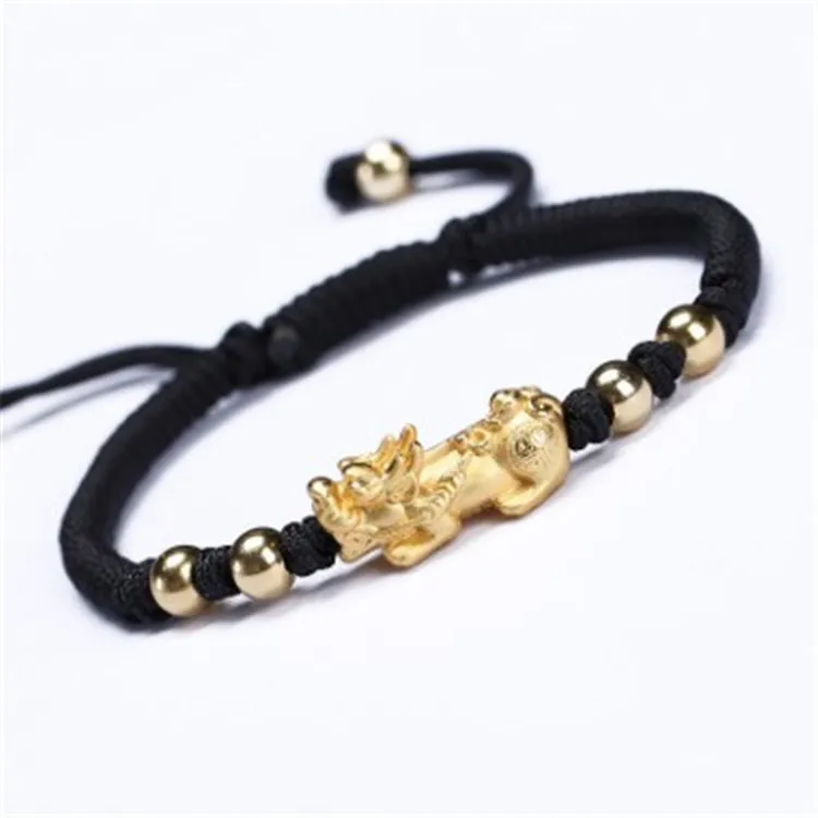 Serenemyst Red String Silver Gold Plated Pixiu Protection Bracelet