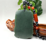 Serenemyst Natural Hetian Jade Dragon Pendant Wealth Prosperity Necklace