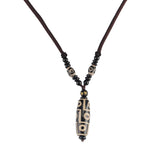 Serenemyst Tibetan Agate Nine-Eyed Dzi Pendant Protection Necklace