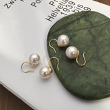 Serenemyst Natural Round Oceanic Pearl  Healing Charm Earrings
