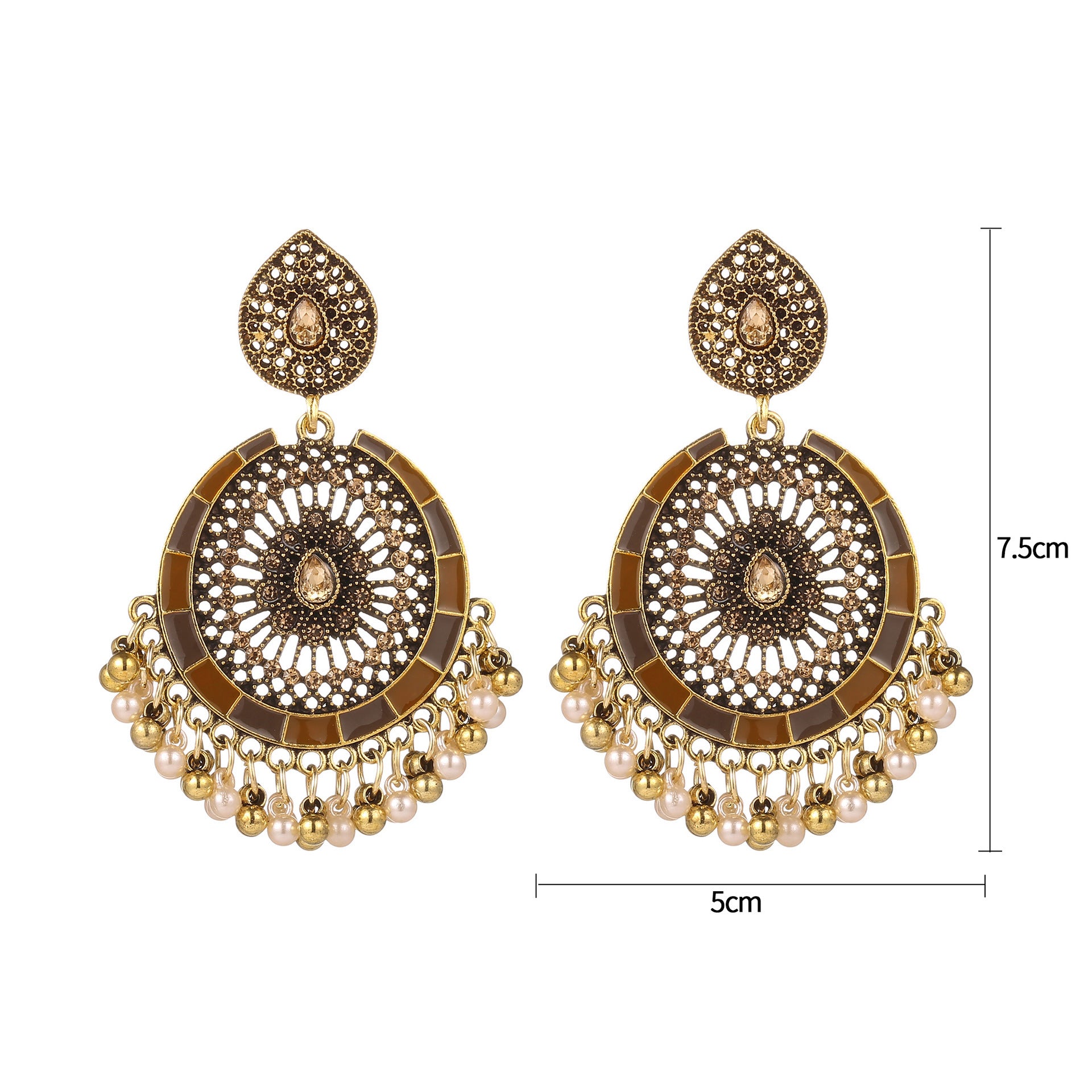 Serenemyst Retro Alloy Bead Wealth Attraction Women Earrings