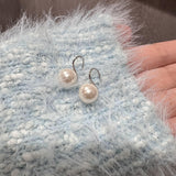 Serenemyst Natural Round Oceanic Pearl  Healing Charm Earrings