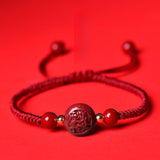 Serenemyst Red String Cinnabar Carved Chinese Zodiac Protection Bracelet