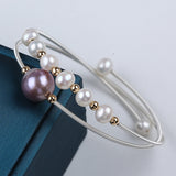 Serenemyst Natural Round Pearl Copper Silver-Plated  Healing Purity Bracelet