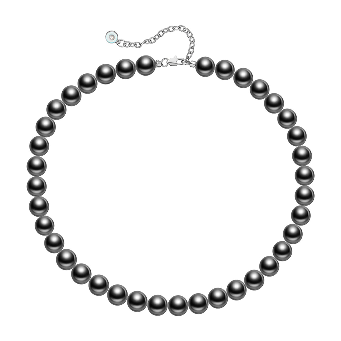 Serenemyst Natural Round Black Pearl Purity Calm Necklace