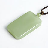 Serenemyst Handmade Hetian Jade Plain Healing Pendant Necklace