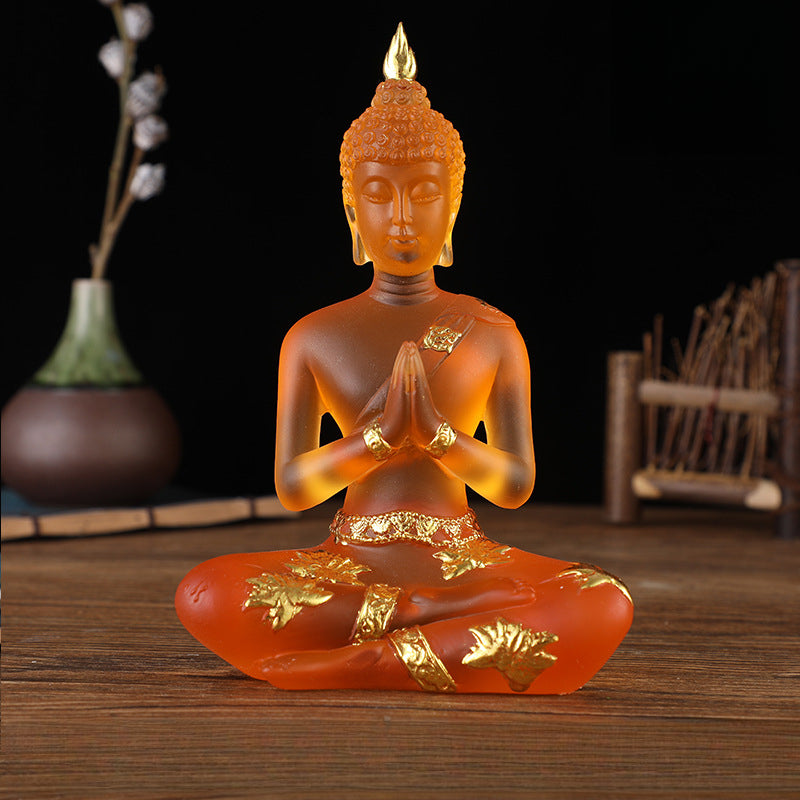 Serenemyst Handmade Resin Buddha Statue Protection Decoration