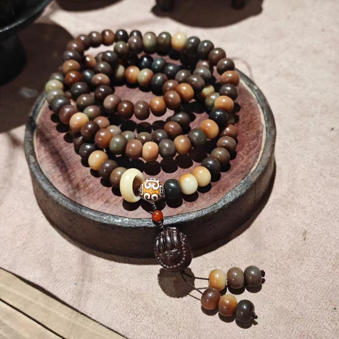 Serenemyst Natural Bodhi Seed Beads Harmony Wisdom Mala Bracelet