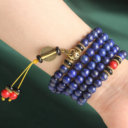 Serenemyst Natural 5A Imperial Lapis Lazuli 108 Beads Peace Harmony Bracelet