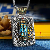 Pendant Serenemyst Tibetan 925 Sterling Silver Dzi Bead Energy Pendant Necklace