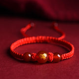 Serenemyst Twelve Zodiac Red String Red Agate Fortune Bead Bracelet