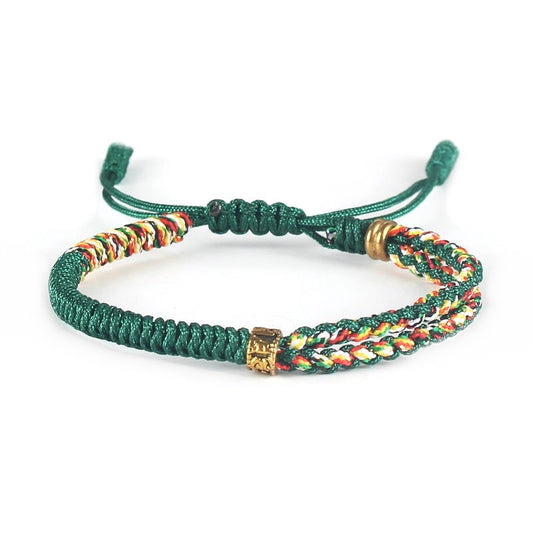 Serenemyst Red String Six-Word Mantra Metal Knot Protection Bracelet