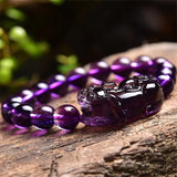 Serenemyst Amethyst Round Bead Pixiu Serenity Bracelet