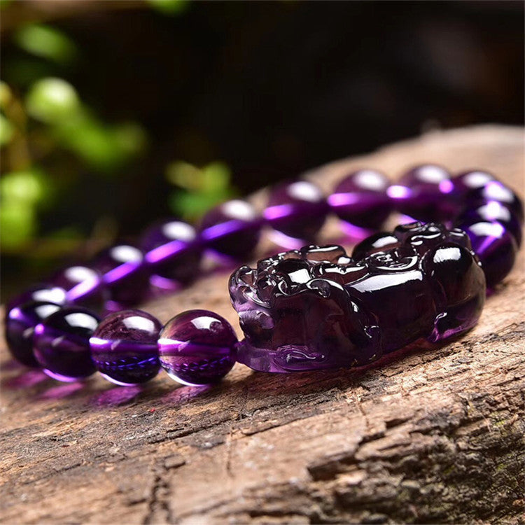 Serenemyst Amethyst Round Bead Pixiu Serenity Bracelet