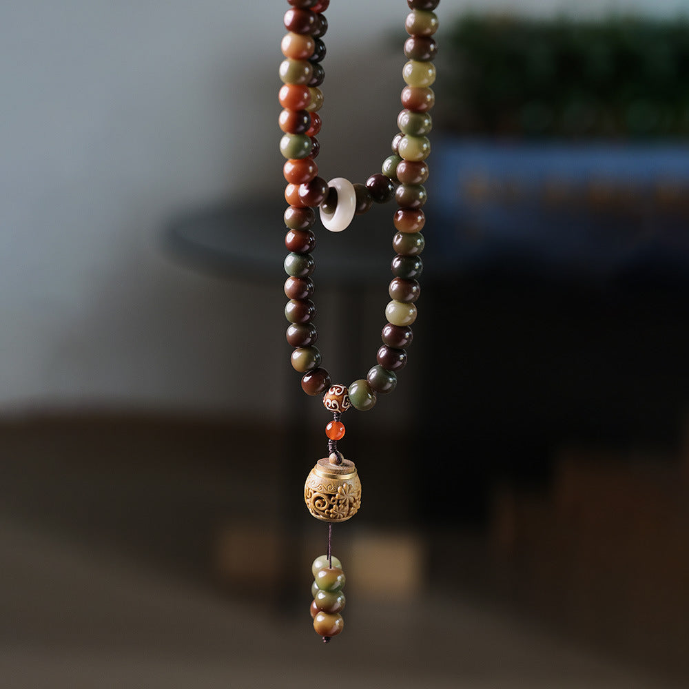 Serenemyst Natural Bodhi Seed Beads Harmony Wisdom Mala Bracelet