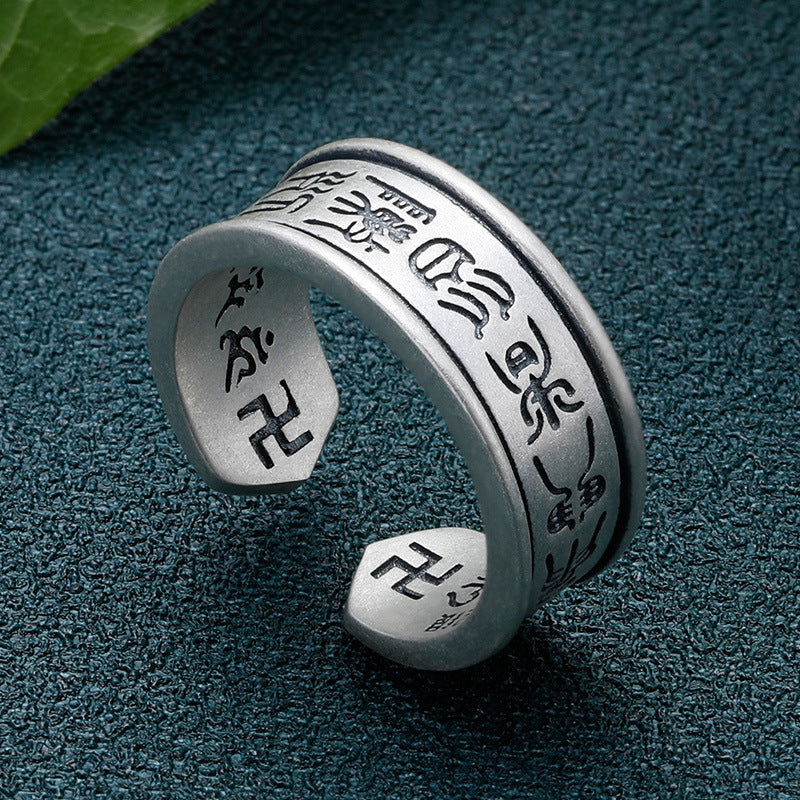 Serenemyst Taoist Nine-Word Mantra Protection Men's Ring