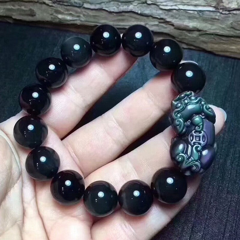 Serenemyst Natural Rainbow Eye Obsidian Pixiu Bracelet