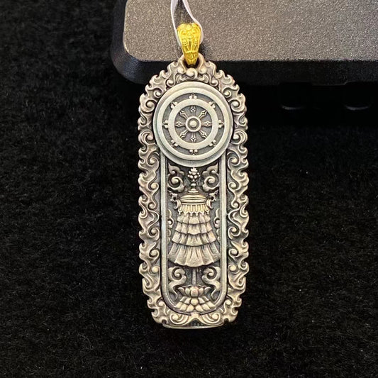 Serenemyst Tibetan Enamel Dzi Zakiram Protection Protection Pendant