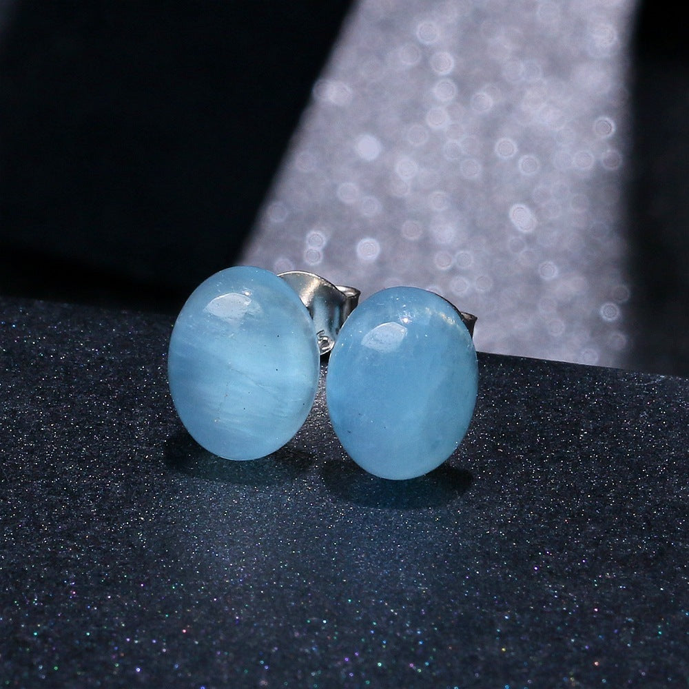 Serenemyst Sterling Silver Natural Aquamarine Serenity Healing Earrings