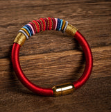 Serenemyst Handmade Red String Kasyapa Style Magnetic Buckle  Protection Bracelet