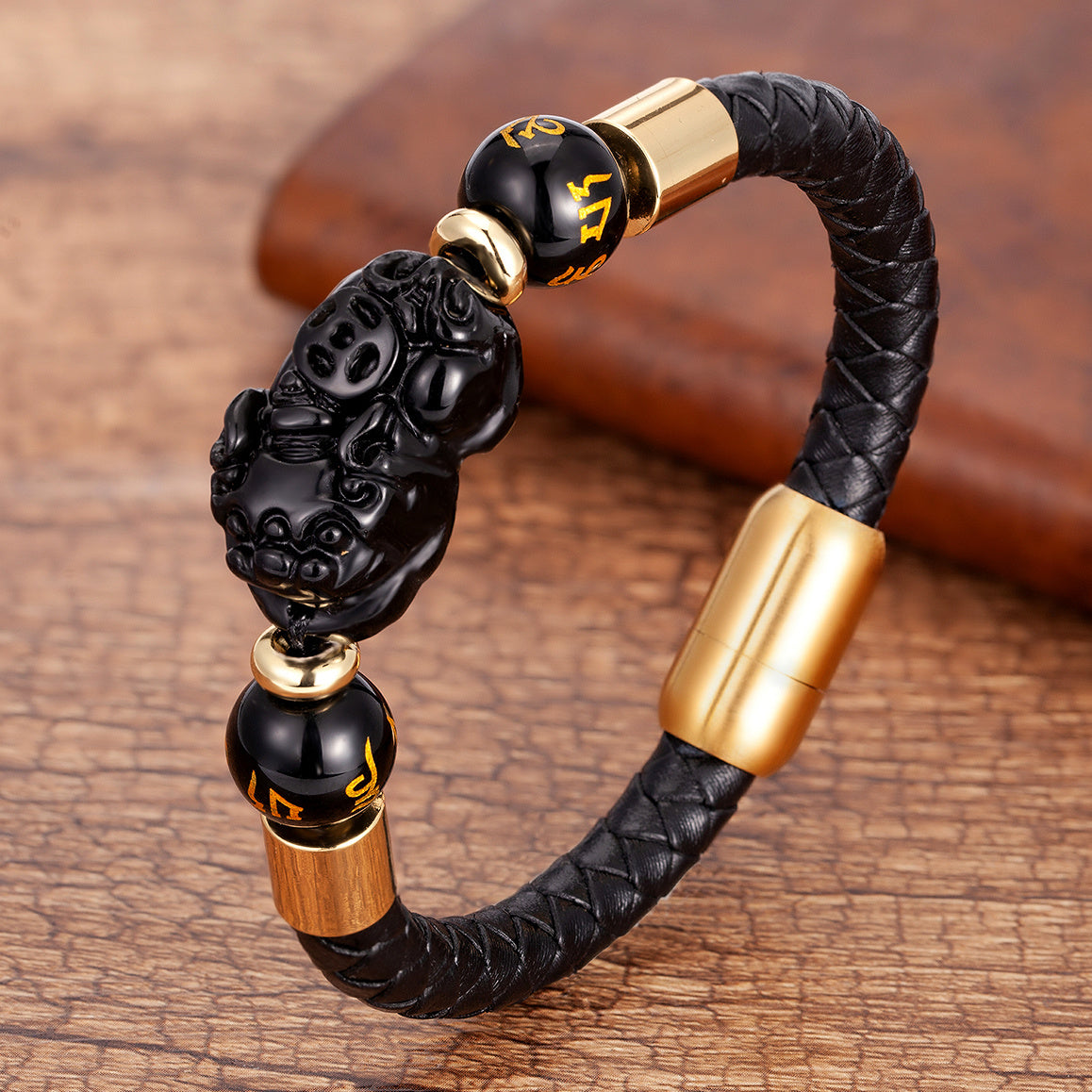 Serenemyst Leather Rope Pixiu Wealth Bracelet