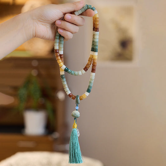 Serenemyst Natural Bodhi Seed Beads Harmony Wisdom Mala Bracelet