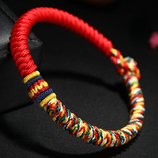Serenemyst Red String Five-Color Braided String Blessing Bracelet