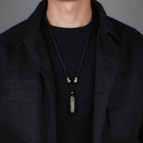 Serenemyst Tibetan Agate Nine-Eyed Dzi Pendant Protection Necklace