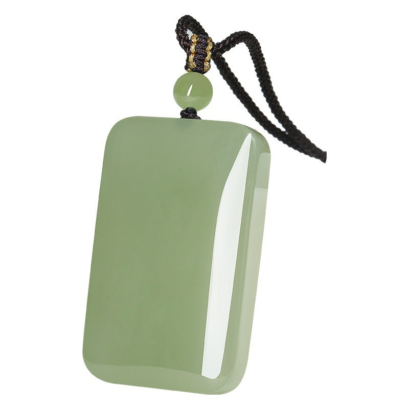 Serenemyst Handmade Hetian Jade Plain Healing Pendant Necklace