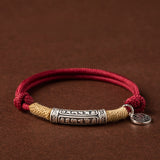 Serenemyst Handmade Red String Six-Word Mantra Peace Bracelet