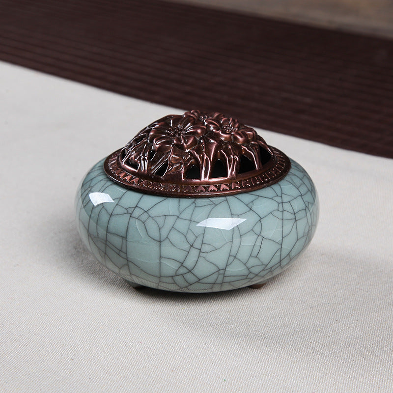 Serenemyst Handmade Longquan Celadon Healing Harmony Incense Burner