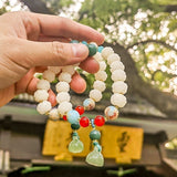 Serenemyst Bodhi Seed Golden Pumpkin White Lotus Wealth Bracelet