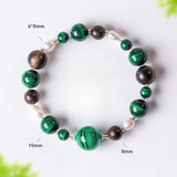 Serenemyst Natural Malachite Agarwood Pearl Protection Purity Bracelet