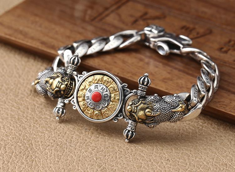 Serenemyst  925 Silver Retro Vajra Pixiu Bracelet