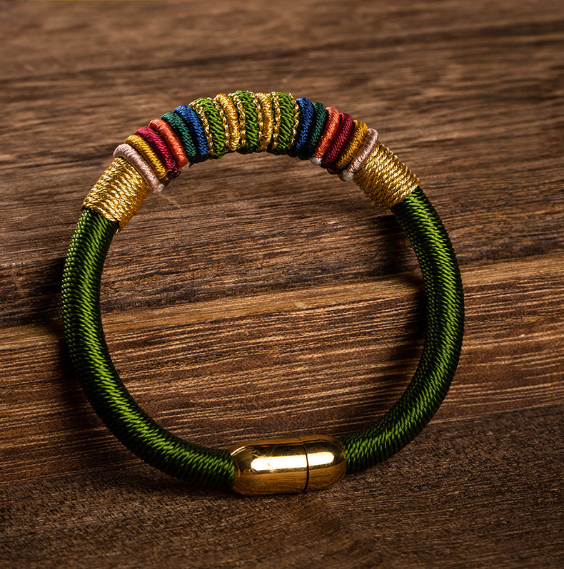 Serenemyst Handmade Red String Kasyapa Style Magnetic Buckle  Protection Bracelet