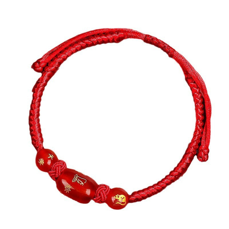 Serenemyst Red String Chinese Zodiac Peace Bead Protection Bracelet