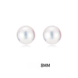 Serenemyst Natural Round Pearl Sterling Silver Gold-Plated Healing Charm Earrings