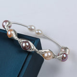 Serenemyst Natural Round Pearl Copper Silver-Plated  Healing Purity Bracelet