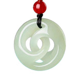 Serenemyst Natural Hetian Jade Fortune Pendant Necklace