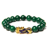 Serenemyst Dry Green Sand Gold Pixiu Bracelet