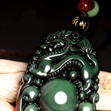 Serenemyst Rainbow Eye Ice Obsidian Dragon Pixiu Pendant