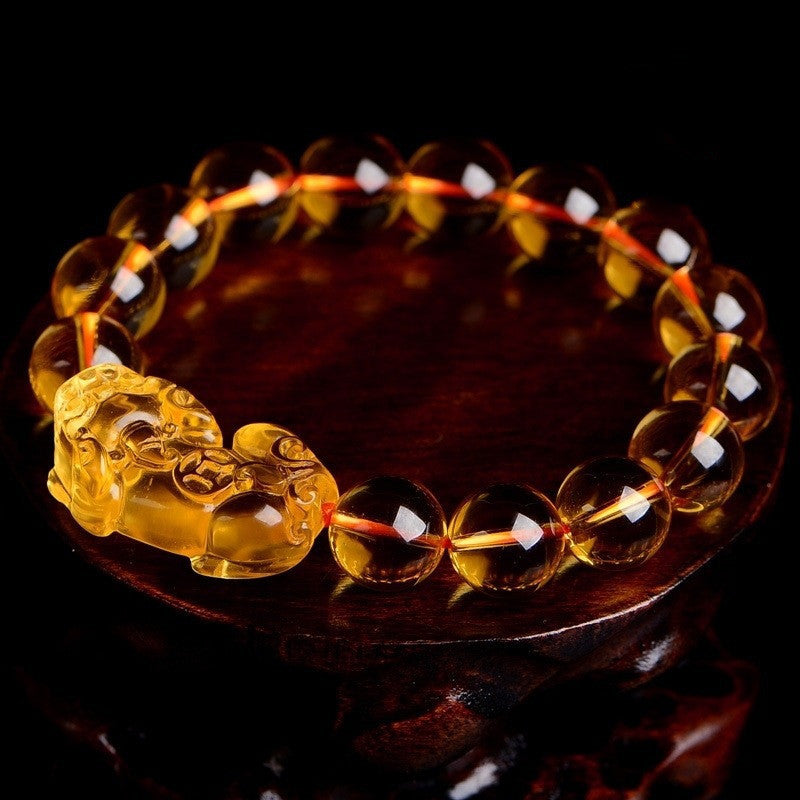 Serenemyst  Natural Citrine Pixiu Energy Bracelet