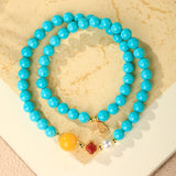 Serenemyst Natural Turquoise Red Agate Amber Healing Purity Bracelet