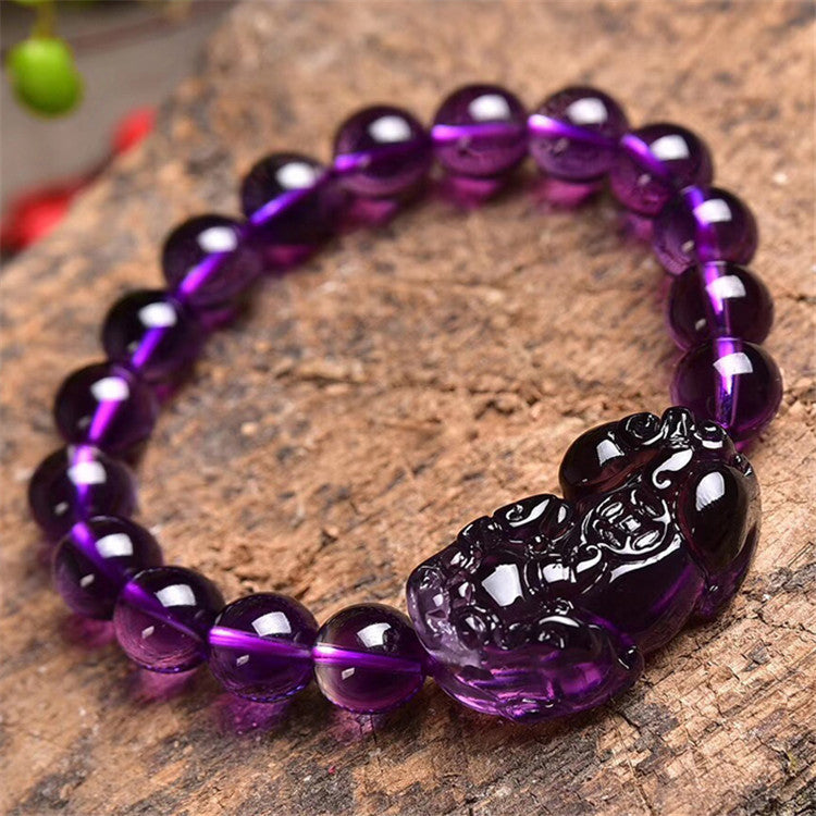Serenemyst Amethyst Round Bead Pixiu Serenity Bracelet
