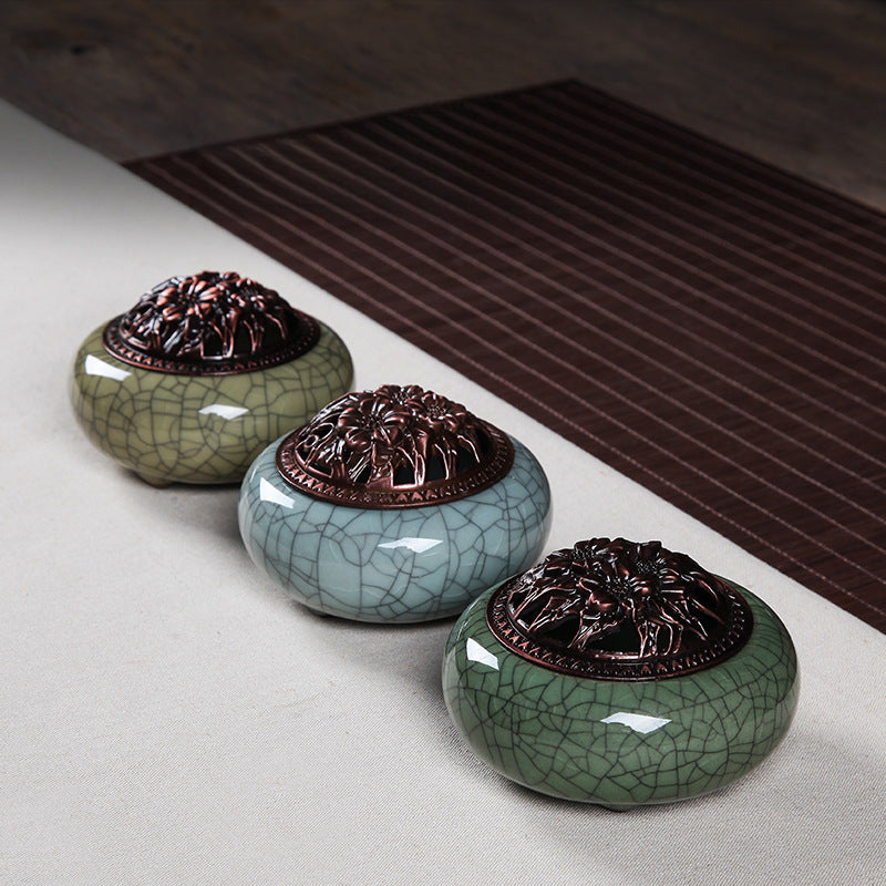 Serenemyst Handmade Longquan Celadon Healing Harmony Incense Burner