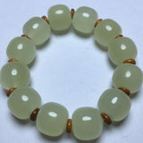 Serenemyst Handmade Natural Hetian Jade Healing Harmony Bracelet