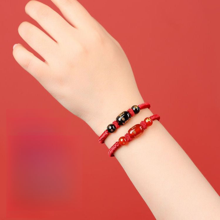 Serenemyst Red String Chinese Zodiac Peace Bead Protection Bracelet