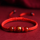 Serenemyst Twelve Zodiac Red String Red Agate Fortune Bead Bracelet