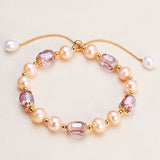 Serenemyst Natural Pearl Amethyst Copper Gold-Plated Healing Purity Bracelet
