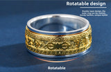 Serenemyst Tibetan Sterling Silver Rotatable Six-Word Mantra Protection Harmony Ring